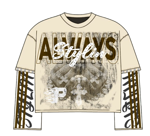 Brown/Cream Prosmosis Graphic Long Sleeve