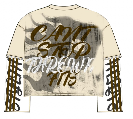 Brown/Cream Prosmosis Graphic Long Sleeve